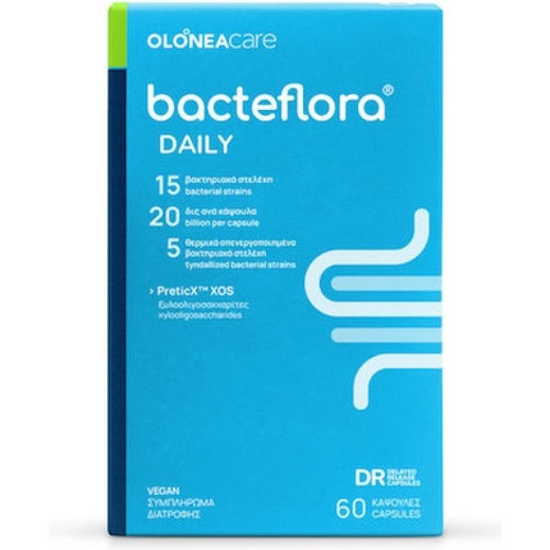 Olonea Bacteflora Daily Dietary Supplement For The Gastrointestinal System - 60 Capsules