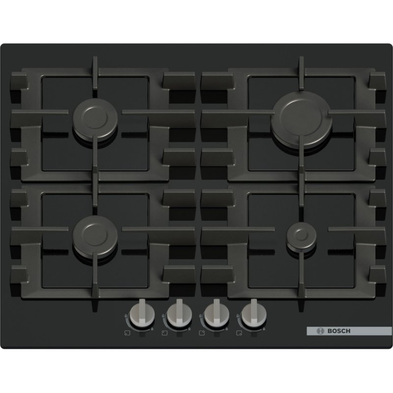 Bosch Serie 4 PNP6B6K40 plaque Noir Intégré 59 cm Gaz 4 zone(s)