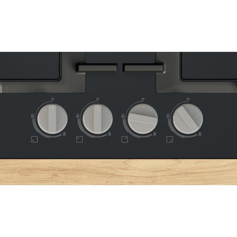 Bosch Serie 4 PNP6B6K40 hob Black Built-in 59 cm Gas 4 zone(s)