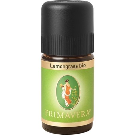 PRIMAVERA Lemongrass Organic Essential Oil 5ml - Aromatherapy Oil for Calming and Mental Stimulation - Vegan