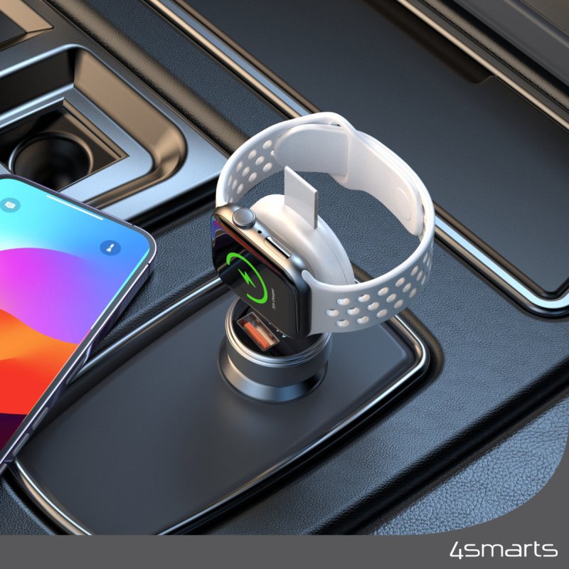 4smarts QI2 Smartwatch Argent USB Recharge sans fil Charge rapide Intérieure