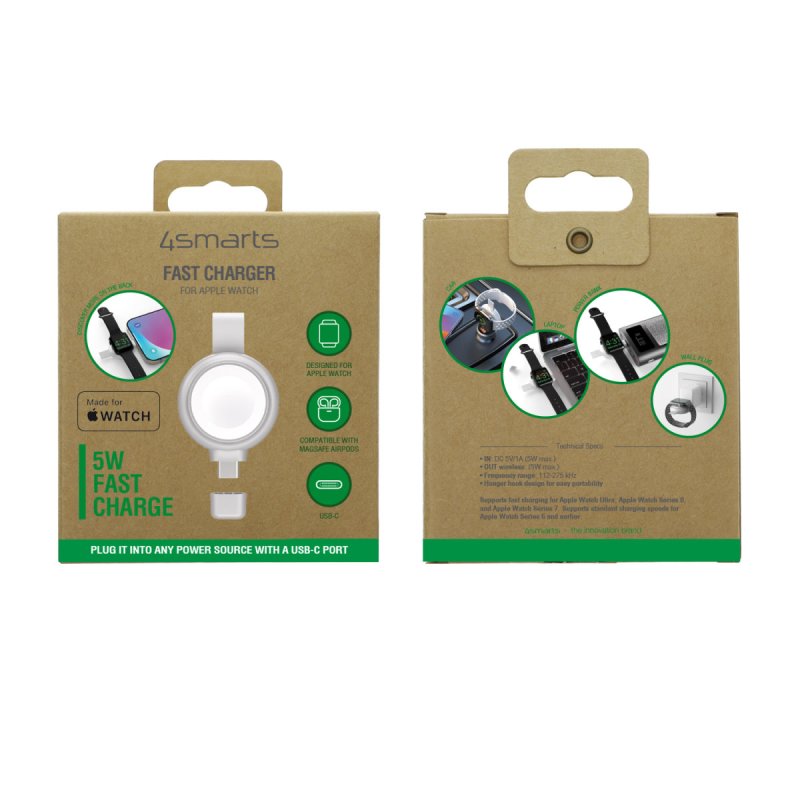 4smarts MFi Fast Charger fr Apple Watch silber