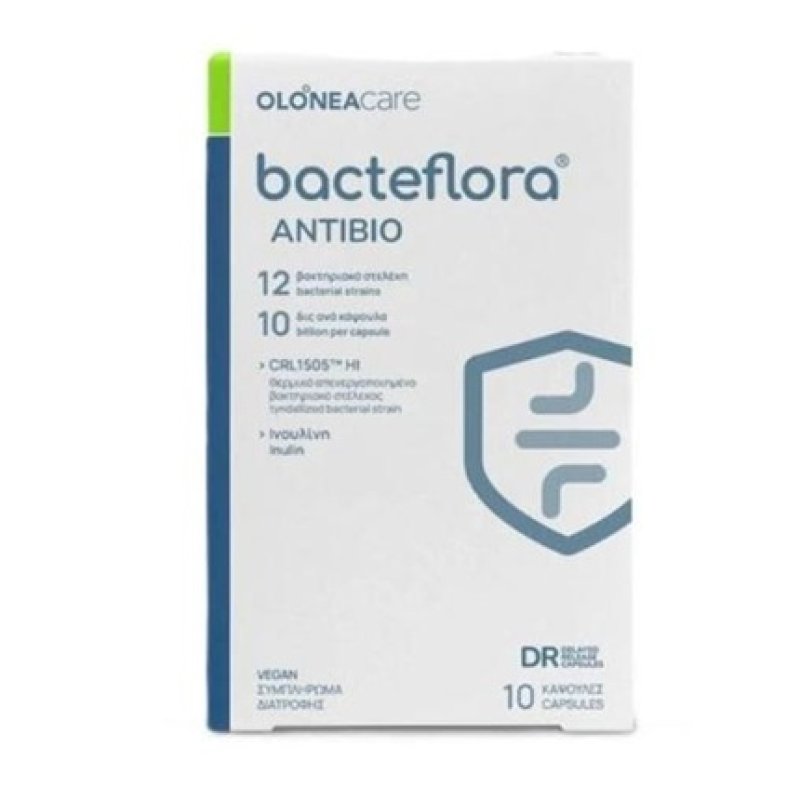 Olonea Bacteflora Antibio Formula With Probiotics & Prebiotics - 10 Capsules