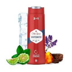 Old Spice Whitewater Shower Gel and Shampoo for Men 400ml 3-in-1 Body Hair Face Cleansing Long Lasting Fresh