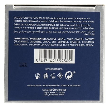 Pedro del Hierro PDH Eau Fraiche Fragrance for Men EDT 3.4oz 100ml Spray Blue Silver Bottle - Made in Spain by Tailored