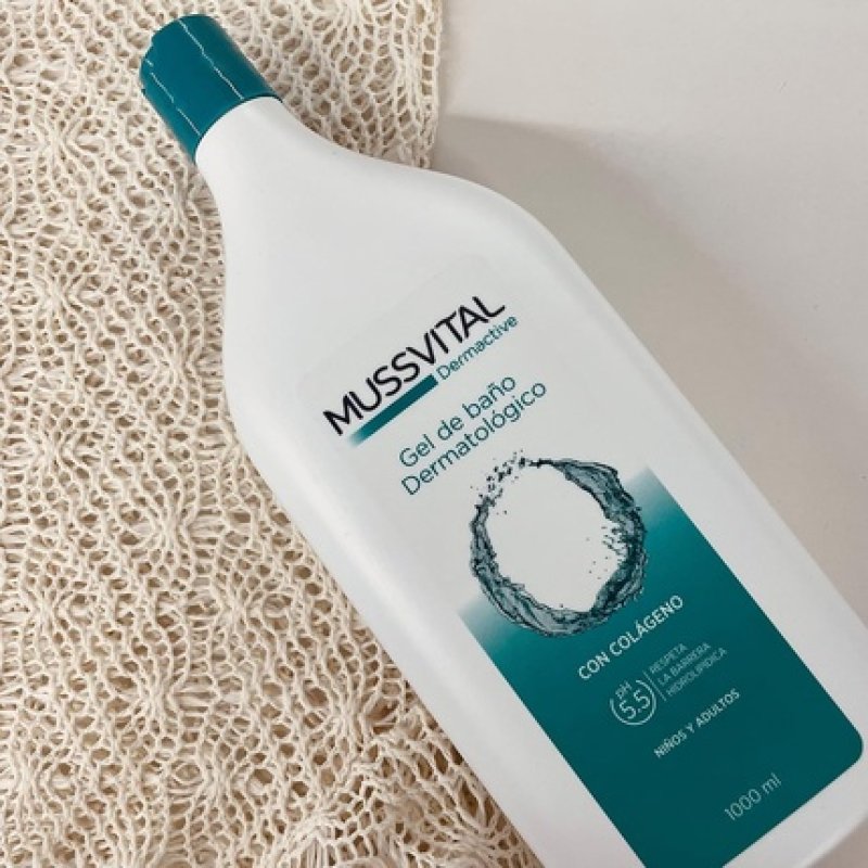 Mussvital Dermactive Dermatological Shower Gel 1000ml pH 5.5 for Sensitive Skin Daily Hygiene