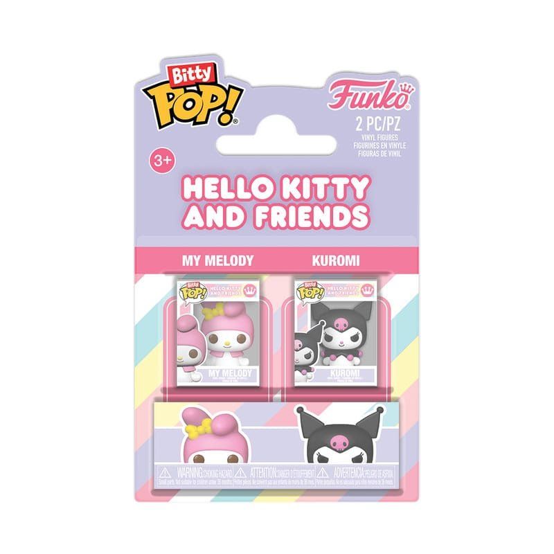 Hello Kitty pack 2 Bitty POP! Vinyl figurines My Melody&Kuromi 2 cm
