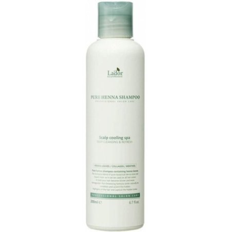 LA'DOR Pure Henna Spa Cooling Shampoo 200ml with Menthol and Henna Extract Essential Nutrients for Silky Healthy Hair