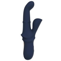 Dream Toys Goddess Iris Duo Vibrator With Rocking Function And Moving Balls In Navy Blue