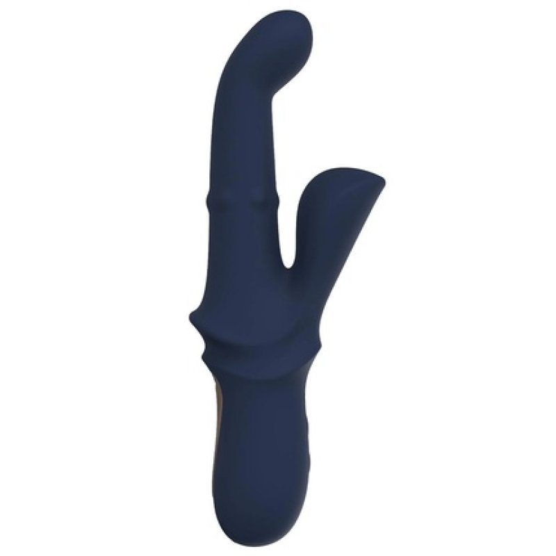 Dream Toys Goddess Iris Duo Vibrator With Rocking Function And Moving Balls In Navy Blue