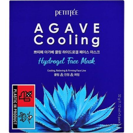 Petitfee Agave Cooling Hydrogel Face Mask 5 Sheets 1.12 Oz 32g Each