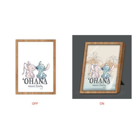 STITCH & ANGEL - Ohana means Family - Cadre Lumineux