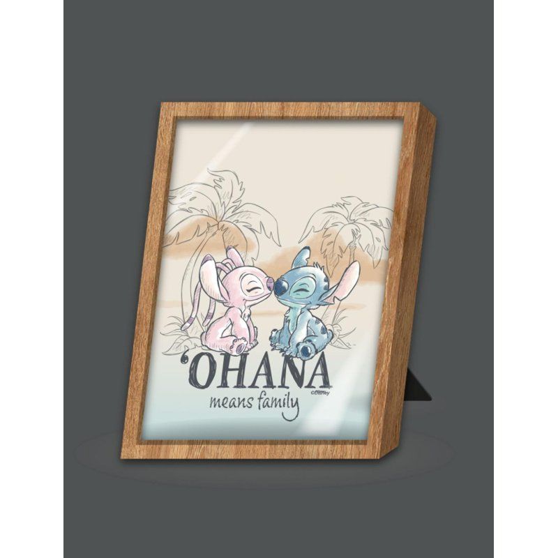 STITCH & ANGEL - Ohana means Family - Cadre Lumineux