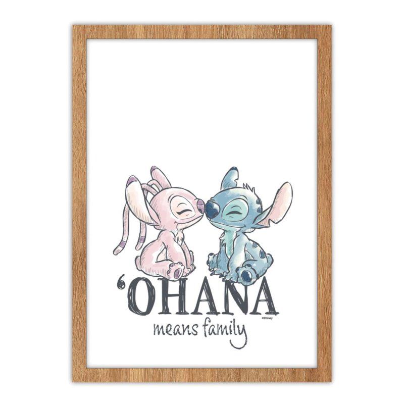 STITCH & ANGEL - Ohana means Family - Cadre Lumineux