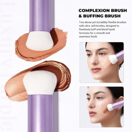 Jessup Makeup Brushes Set 4pcs Face Kabuki Brush for Foundation Contour Powder