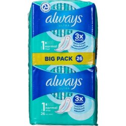 Always Ultra Sanitary Towels Normal with Wings 26
