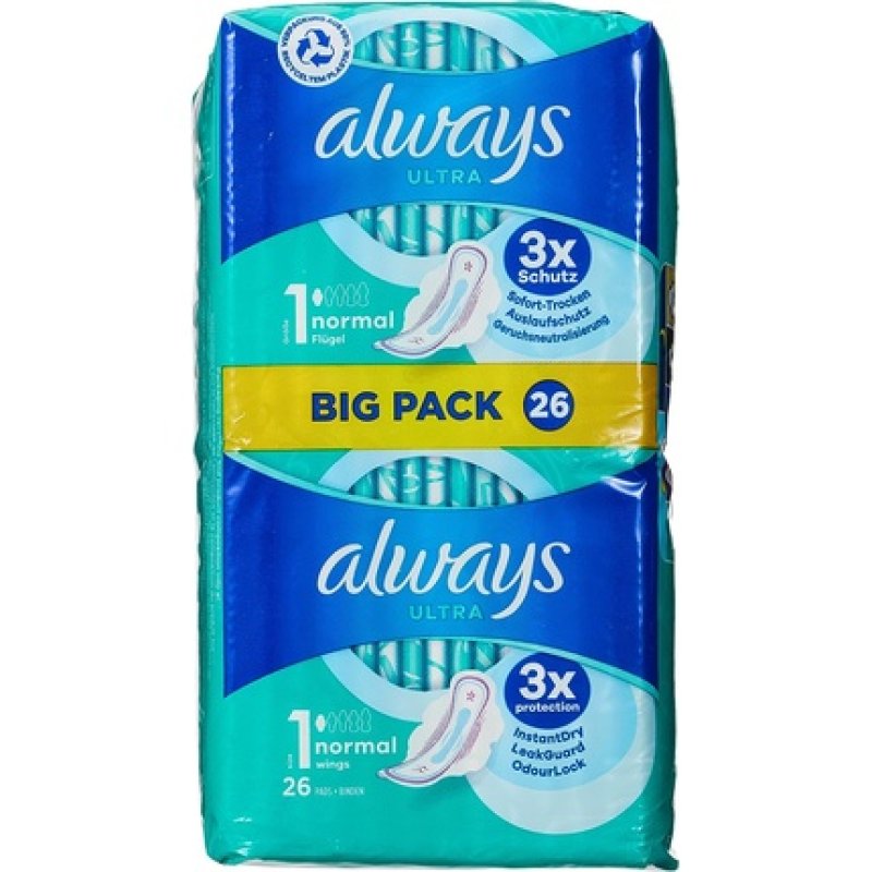 Always Ultra Sanitary Towels Normal with Wings 26