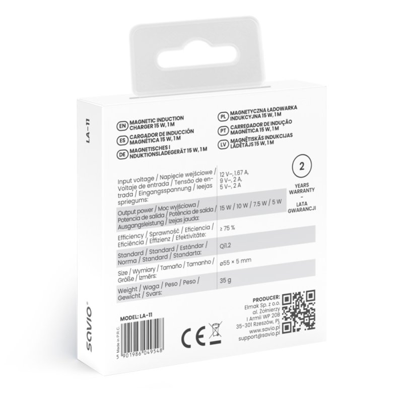 Magnetic Wireless Charger 15 W 1 m LA-11