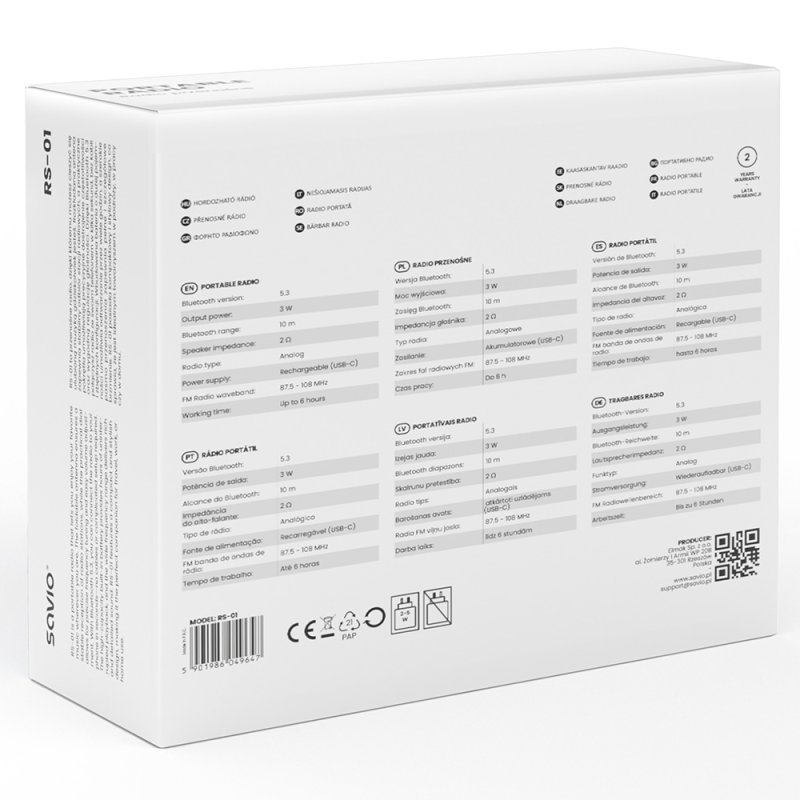Savio RS-01 radio Portable Black