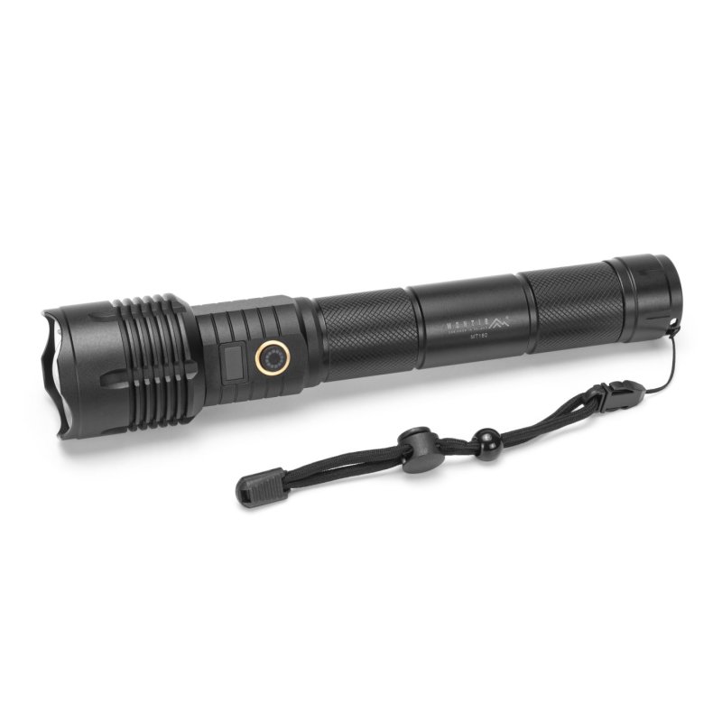 Montis Taktyczna ręczna latarka akumulatorowa LED MT160 Black Hand flashlight