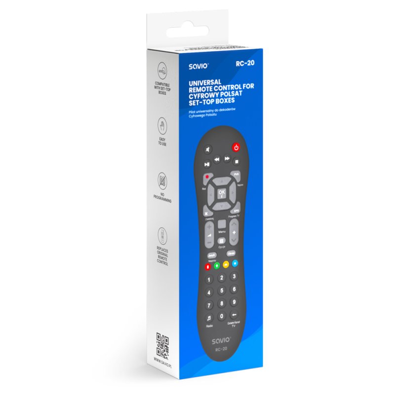 Savio RC-20 télécommande IR Wireless DTV, TV Appuyez sur les boutons