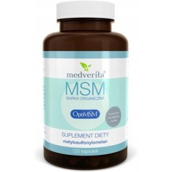 Medverita MSM Organic Sulfur OptiMSM Odorless Crystalline Form Natural Collagen Joint Bone Supplement 120 Capsules