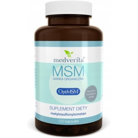 Medverita MSM Organic Sulfur OptiMSM Odorless Crystalline Form Natural Collagen Joint Bone Supplement 120 Capsules