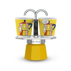 Bialetti Mini Express Lichtenstein Moka pot Silver, Yellow