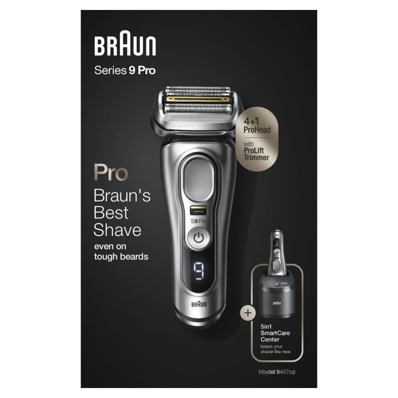 Braun Series 9 9467cc Wet & Dry Foil shaver Trimmer Black, Grey