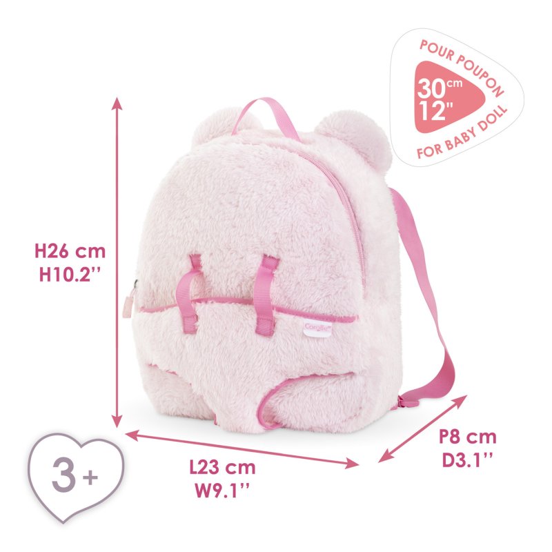 Mon Premier Poupon 30cm Plüschrucksack Trage (rosa/pink)