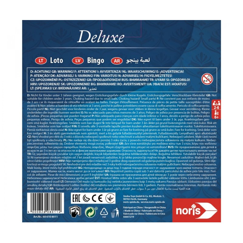 Noris Deluxe Bingo Jeu de société Famille