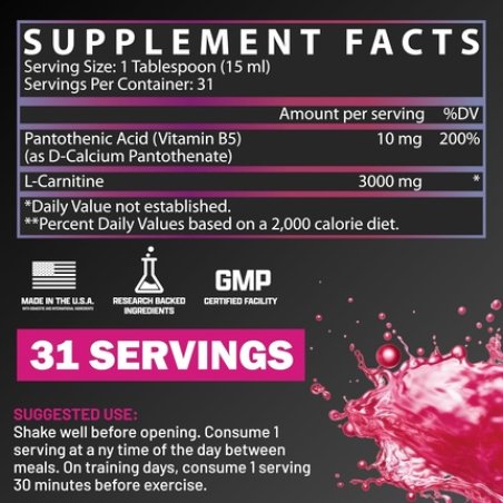 Nutrex Research L-Carnitine 3000 Berry Blast Liquid Shots
