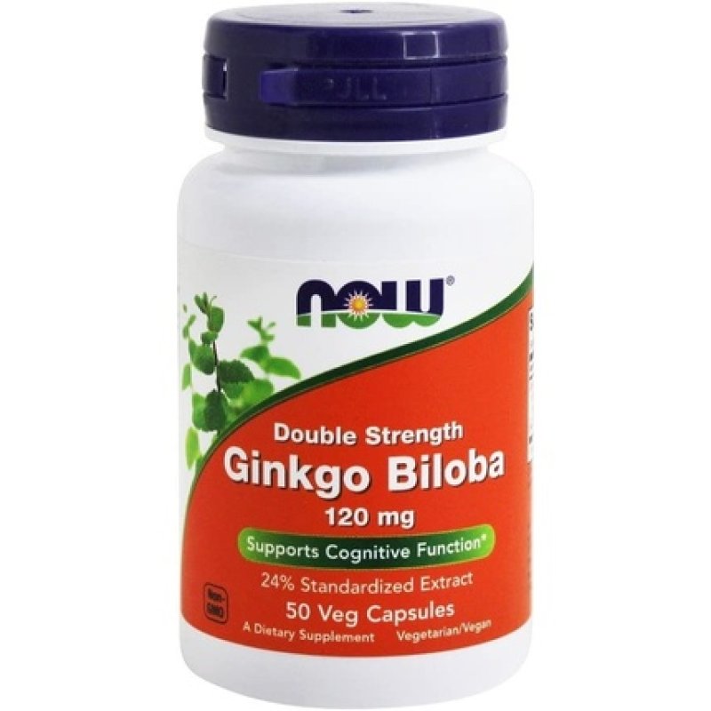Now Foods Double Strength Ginkgo Biloba 120mg 50 Capsules
