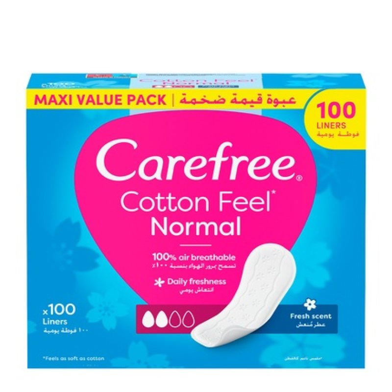 Carefree Cotton Feel Normal Daily Panty Liners 100 Units