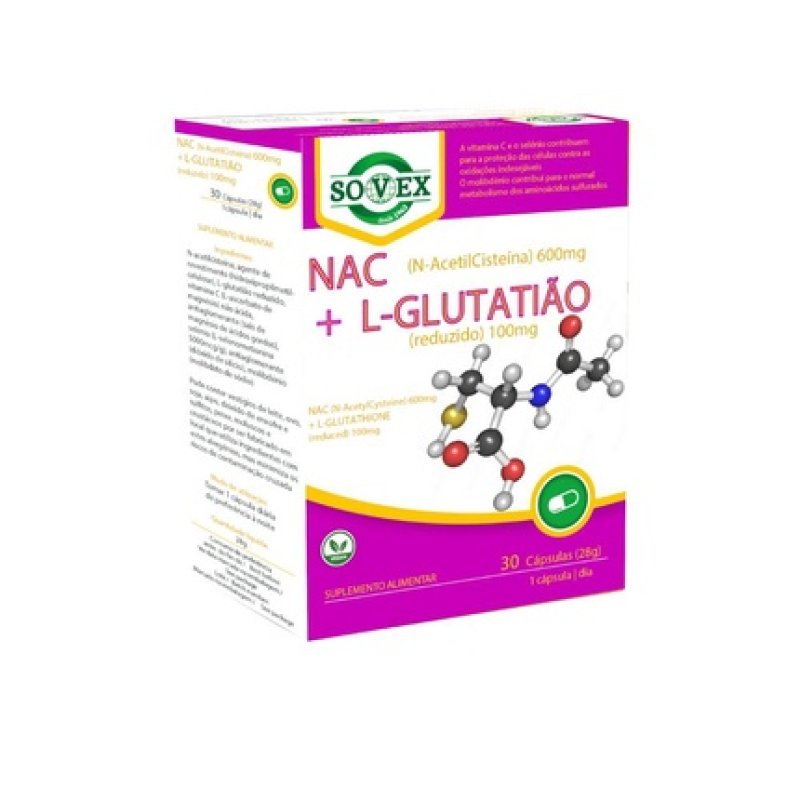 Sovex Nac 600mg L-Glutathione Reduced 100mg 30 Capsules