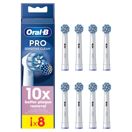 Oral B - Pro Sensitive Clean Toothbrush Heads - White - 8 Counts
