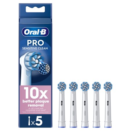 Oral B - Pro Sensitive Clean Toothbrush Heads - White - 5 Counts