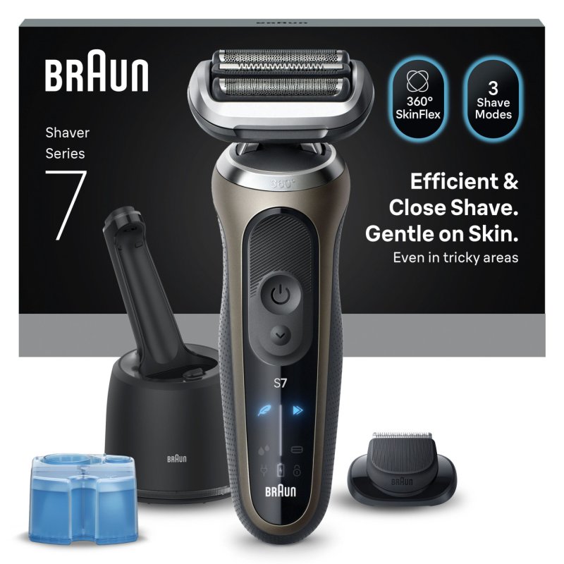 Braun - Series 7 Electric Shaver, SmartCare Center, 1 Attachment, 72-C7200CC - Gold
