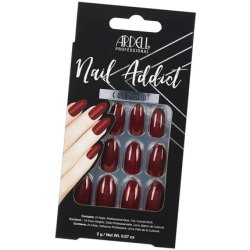 Ardell Nail Addict - Sip Of Wine | 24 Fake Nails In Dark Red With Glue