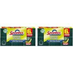 Spontex Anti-Grease Scourer with Grease-Repellent Recycled Fibers - Pack of 6