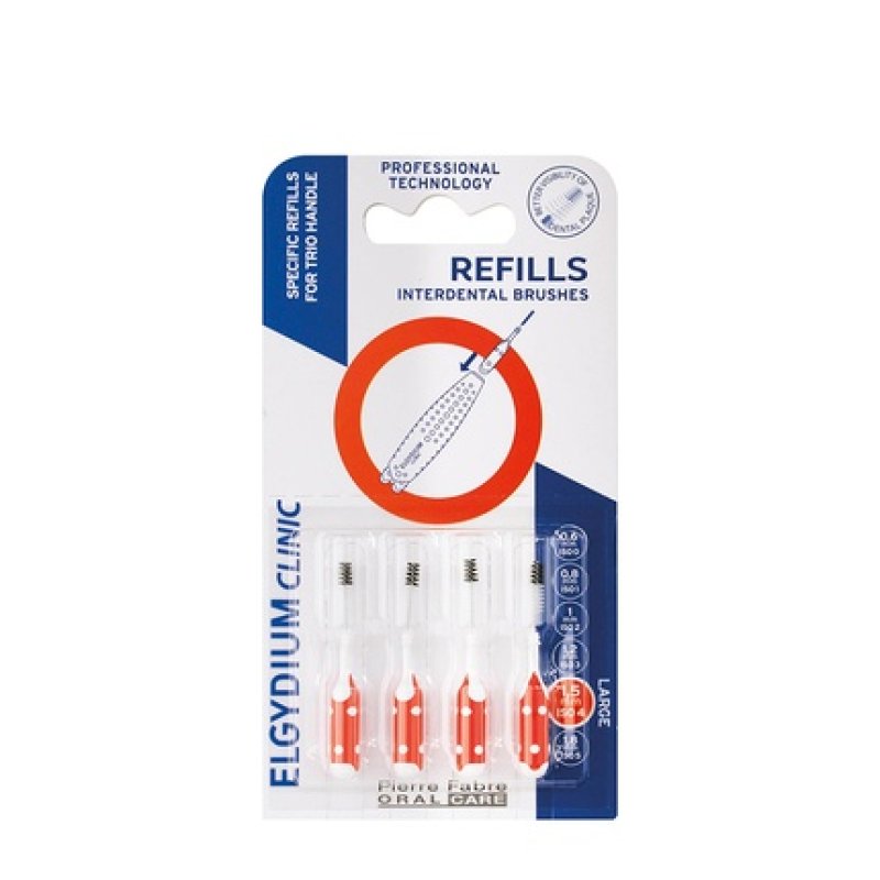 Elgydium Red Brush Refills - 4 Units