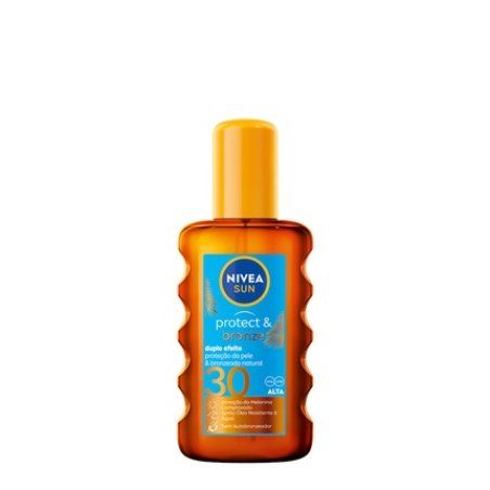 Nivea Sun Protect & Bronze Spray Oil Spf30 200ml - Effective Sun Protection And Bronzing
