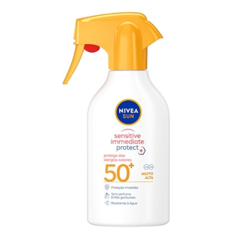 Nivea Sun Sensitive Immediate Protect Spray Spf50 270ml - High Protection Sunscreen