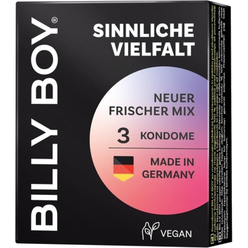 Billy Boy Condoms Sensual Variety 56mm - Pack of 3