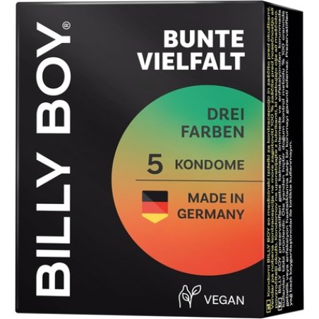 Billy Boy Colorful Variety Pack of 5 Condoms 52mm
