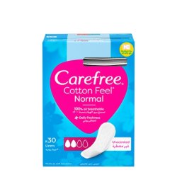 Carefree Cotton Feel Normal Daily Panty Liners Fragrance-Free 30 Units