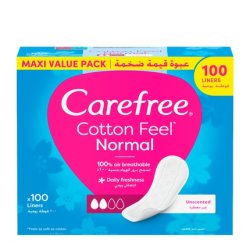 Carefree Cotton Feel Normal Daily Panty Liners Fragrance-Free 100 Units
