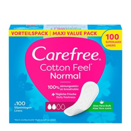 Carefree Cotton Feel Normal Daily Pads Aloe Vera 100 Units