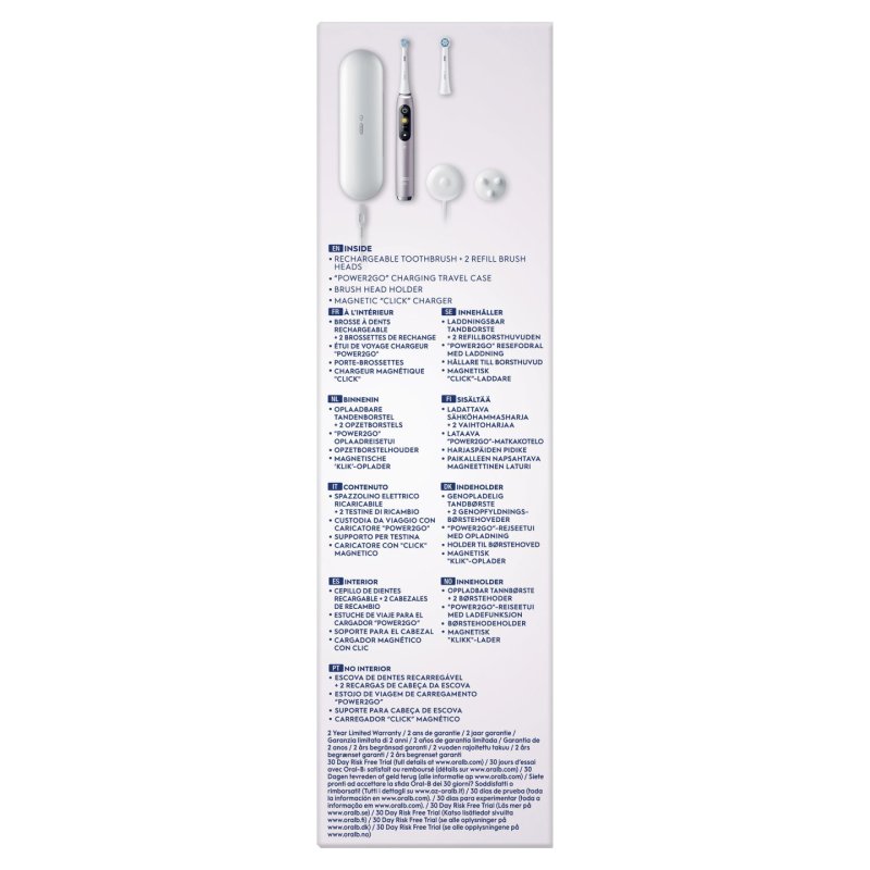 Oral-B iO 9S Adulte Brosse à dents rotative oscillante Rose, Blanc