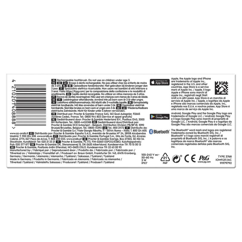 Oral-B iO 9S Adulte Brosse à dents rotative oscillante Rose, Blanc